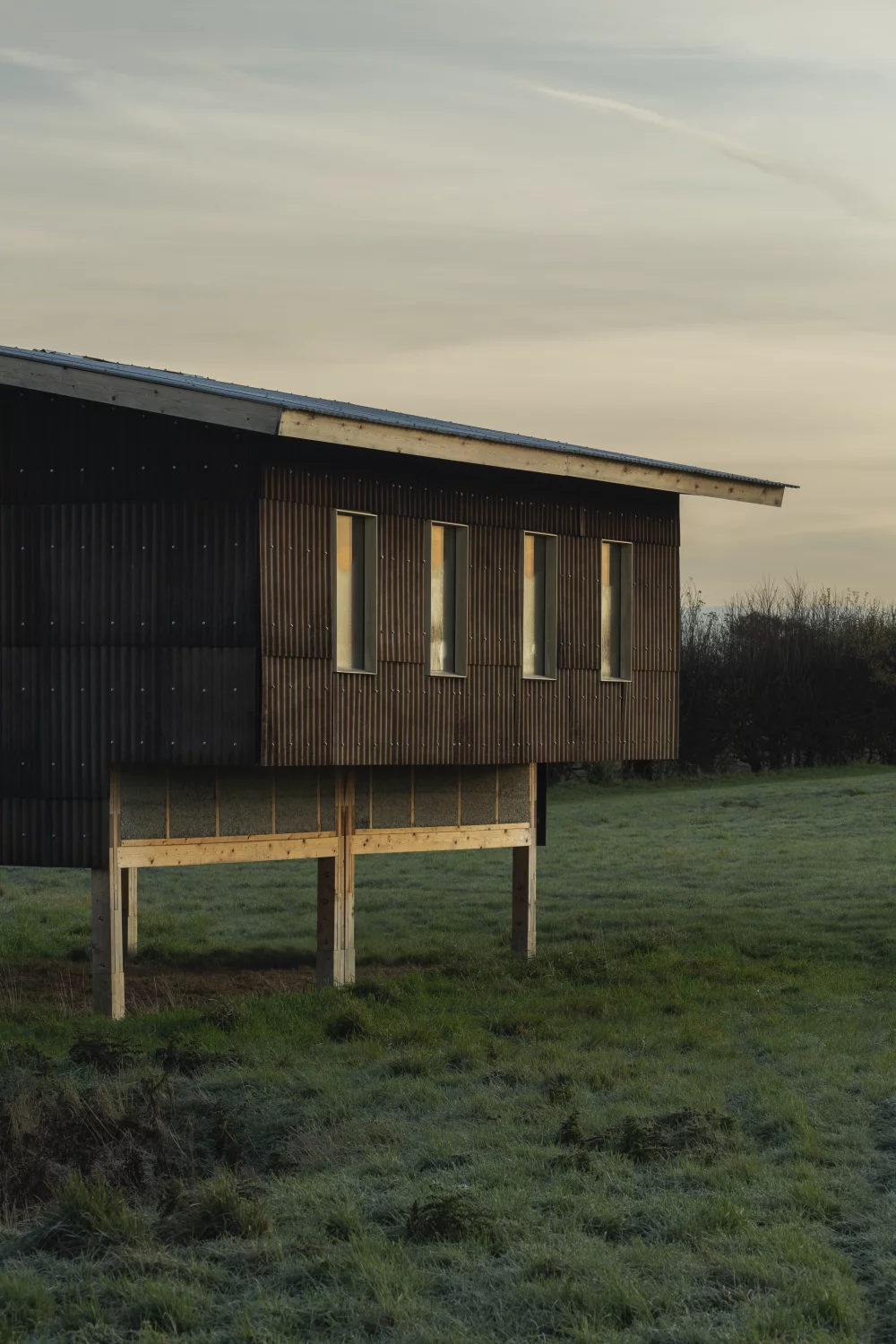 London-based architecture firm Practice Architecture has built a family residence using prefabricated panels made with hemp