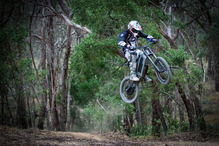 Airtime on the Stealth H-52 electric bike