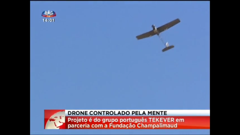 After a period of training the pilots' brains, they were instructed to focus on moving a small circle on a screen up and down, which commanded the drone to move left and right