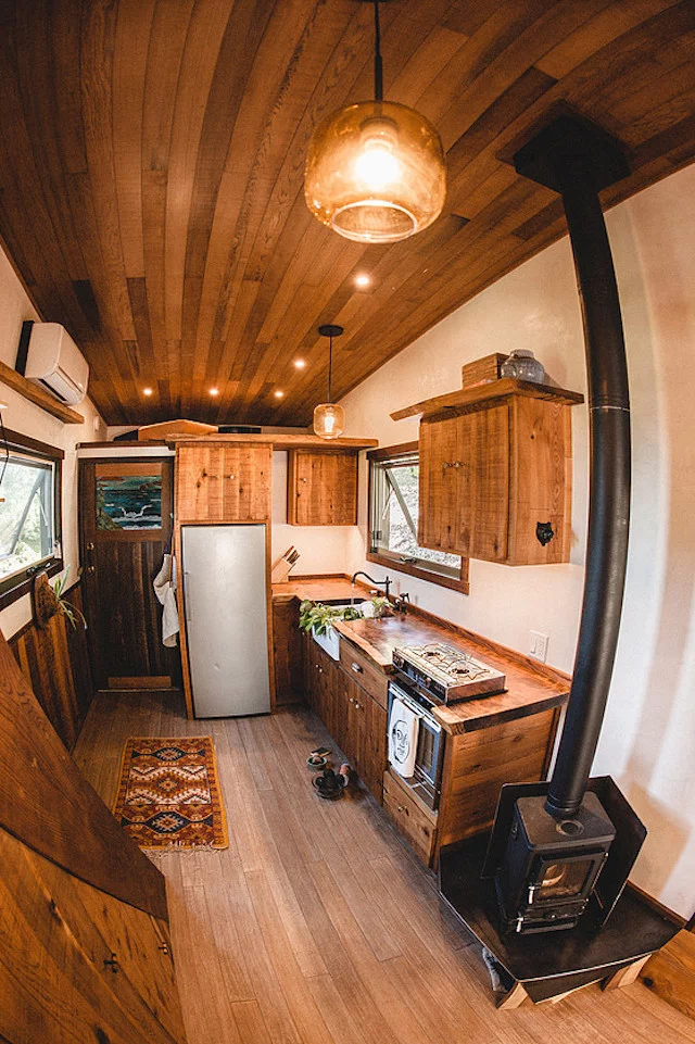 El Toro gets power from from a solar panel array that's set up next to the home and its greywater system irrigates the owners' plants