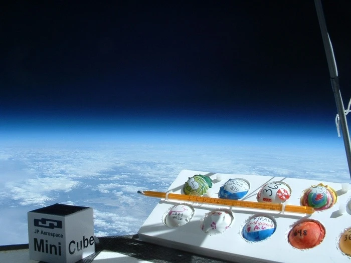 A batch of PongSats in the stratosphere
