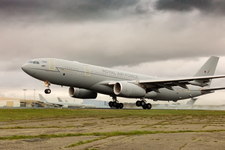The test flight used an RAF Voyager air-to-air refueling aircraft