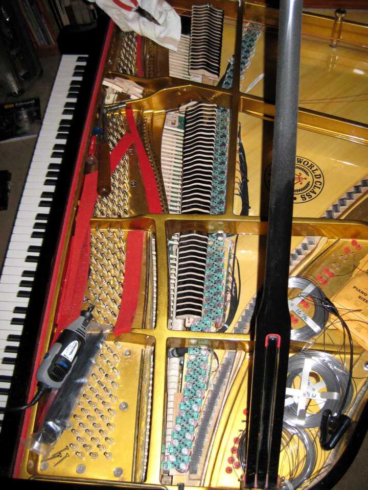 Installing the self-tuning system in the piano