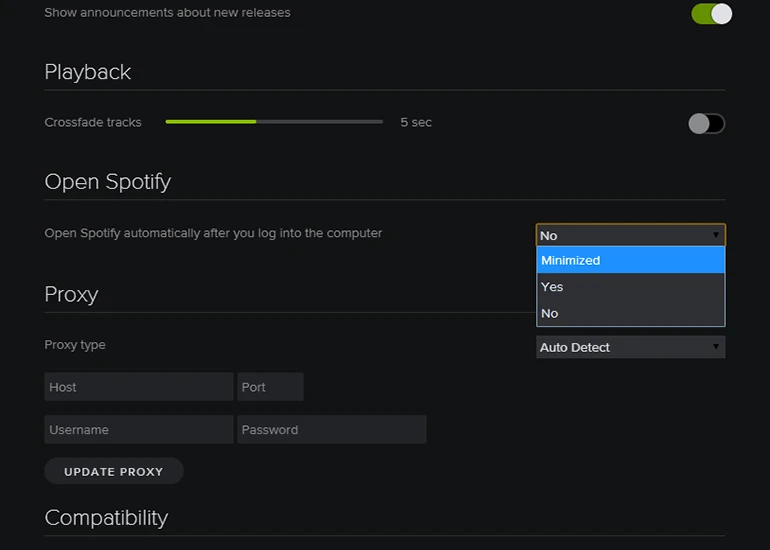 Start Spotify at the same time as your computer