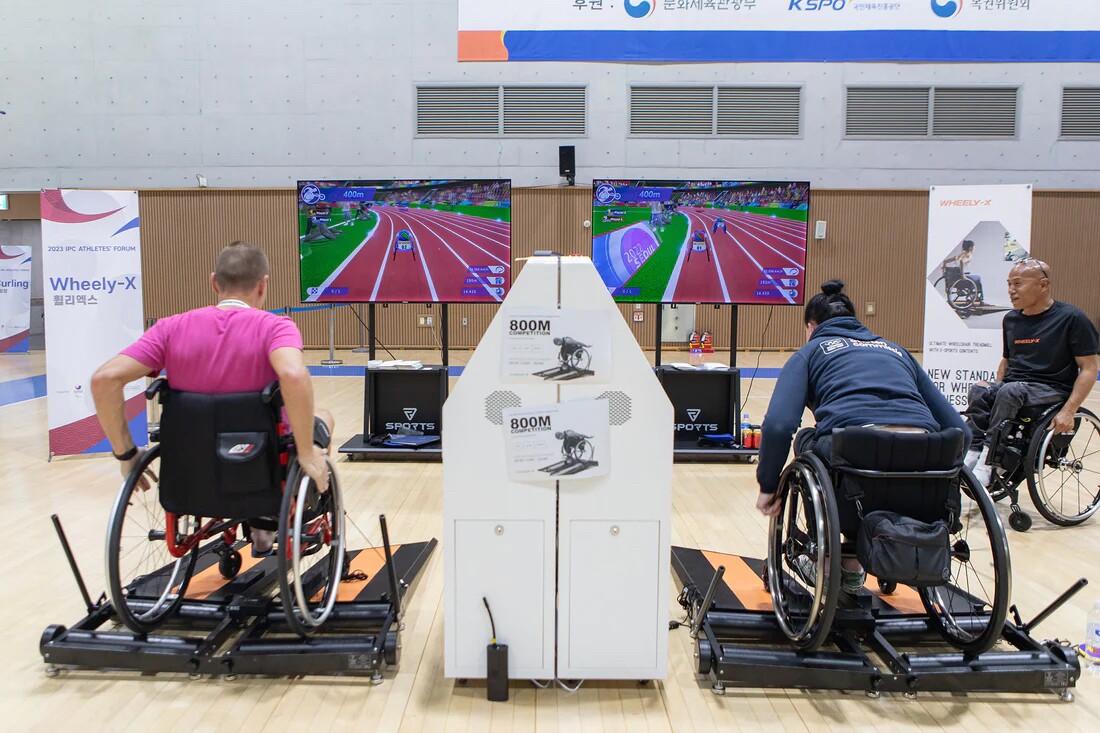 Two Wheely-X users race one another via the app