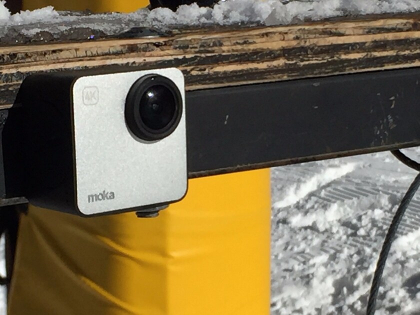 The Mokacam attached to metal surface