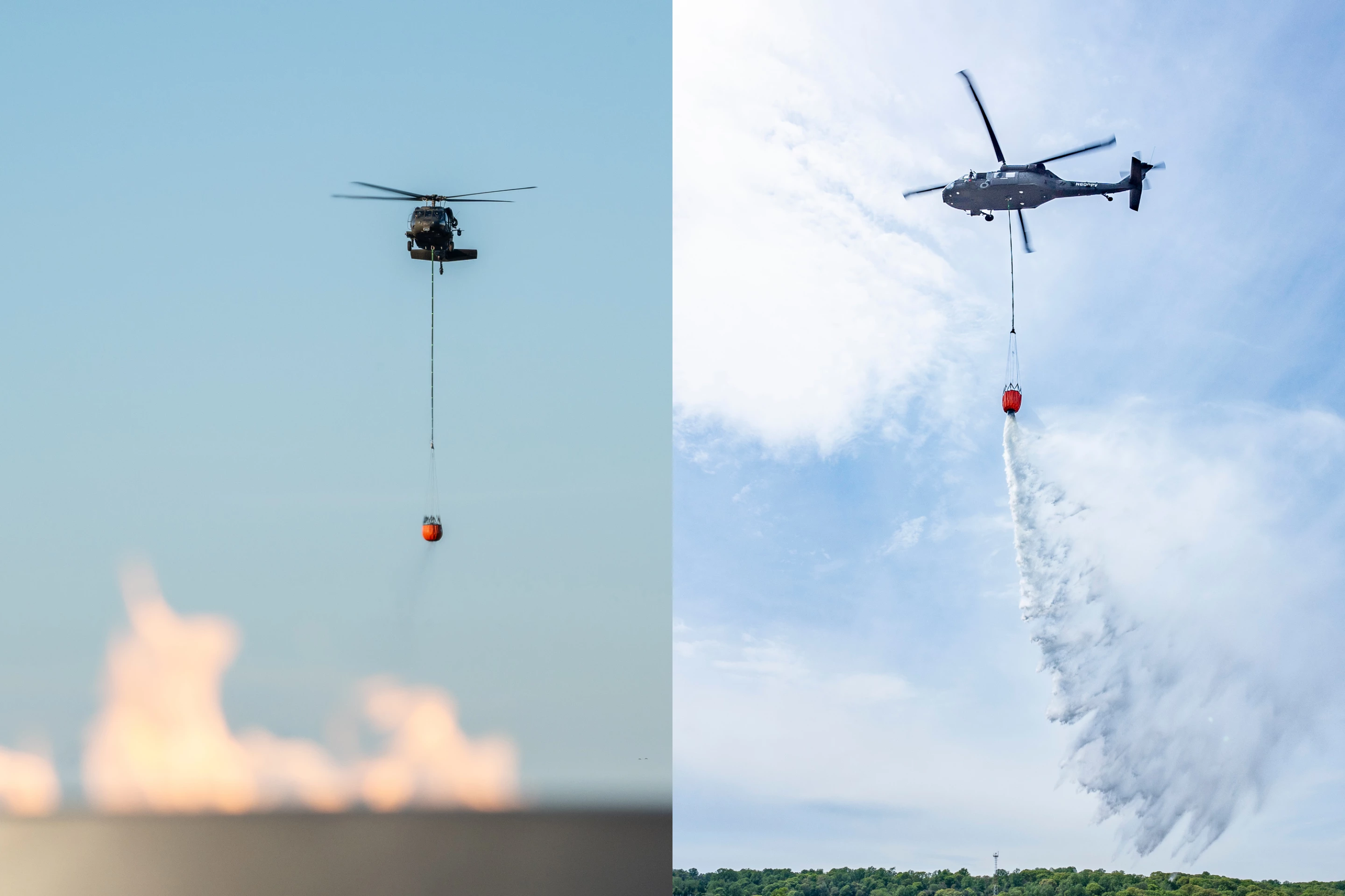 The water was deployed using a Bambi bucket