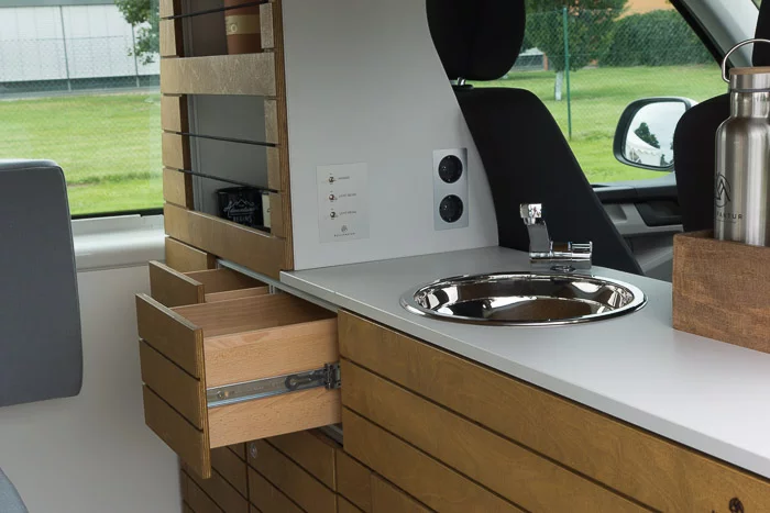 Kitchen area storage drawers