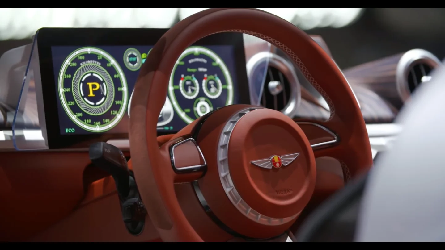 Old-school steering wheel meets digital display