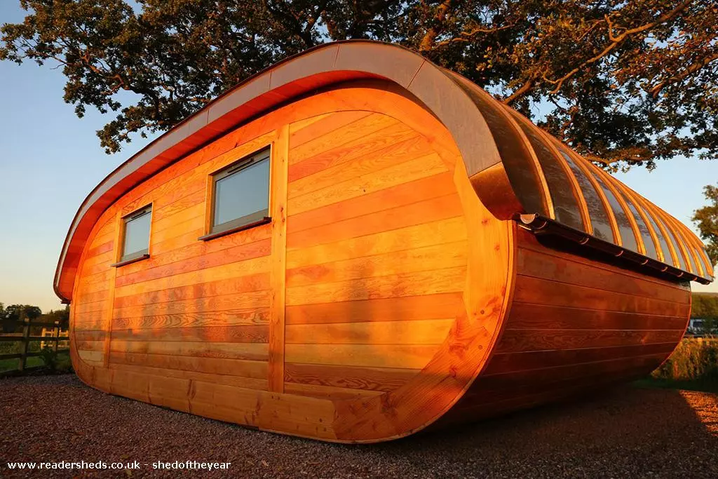 The Shed is like a tiny house and rotates to follow the sun