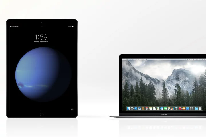 Gizmag compares the features and specs of the iPad Pro (left) and Apple's "new MacBook)"
