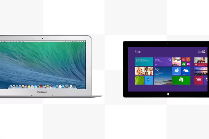 Gizmag compares the features and specs of the 11-in 2014 MacBook Air and the Surface Pro 2