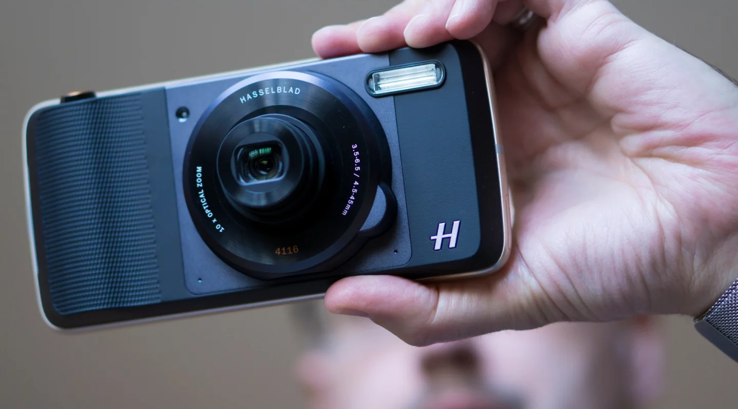 The Hasselblad True Zoom mod, which adds optical zoom to the Moto Z series