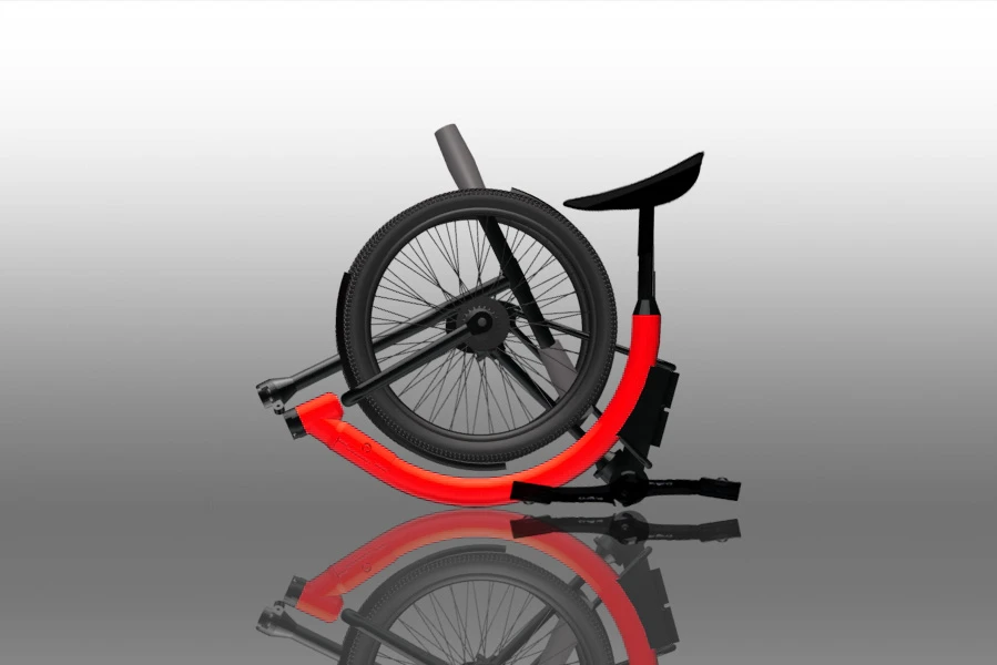 Rendering of the e-bike in its folded state