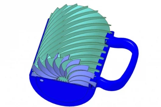 The coffee mug uses phase change materials to keep the contents at their optimum temperature longer
