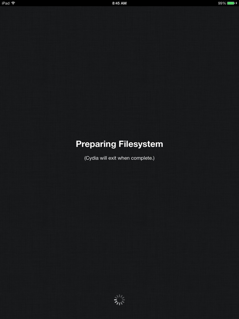 After first opening Cydia, you'll have to be patient as it prepares the file system