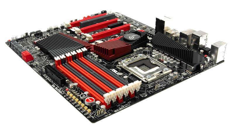 The Rampage III Extreme - seven SATA 3Gbps ports, a couple of SATA 6Gbps and an eSATA 3Gbps and up to 24GB of memory