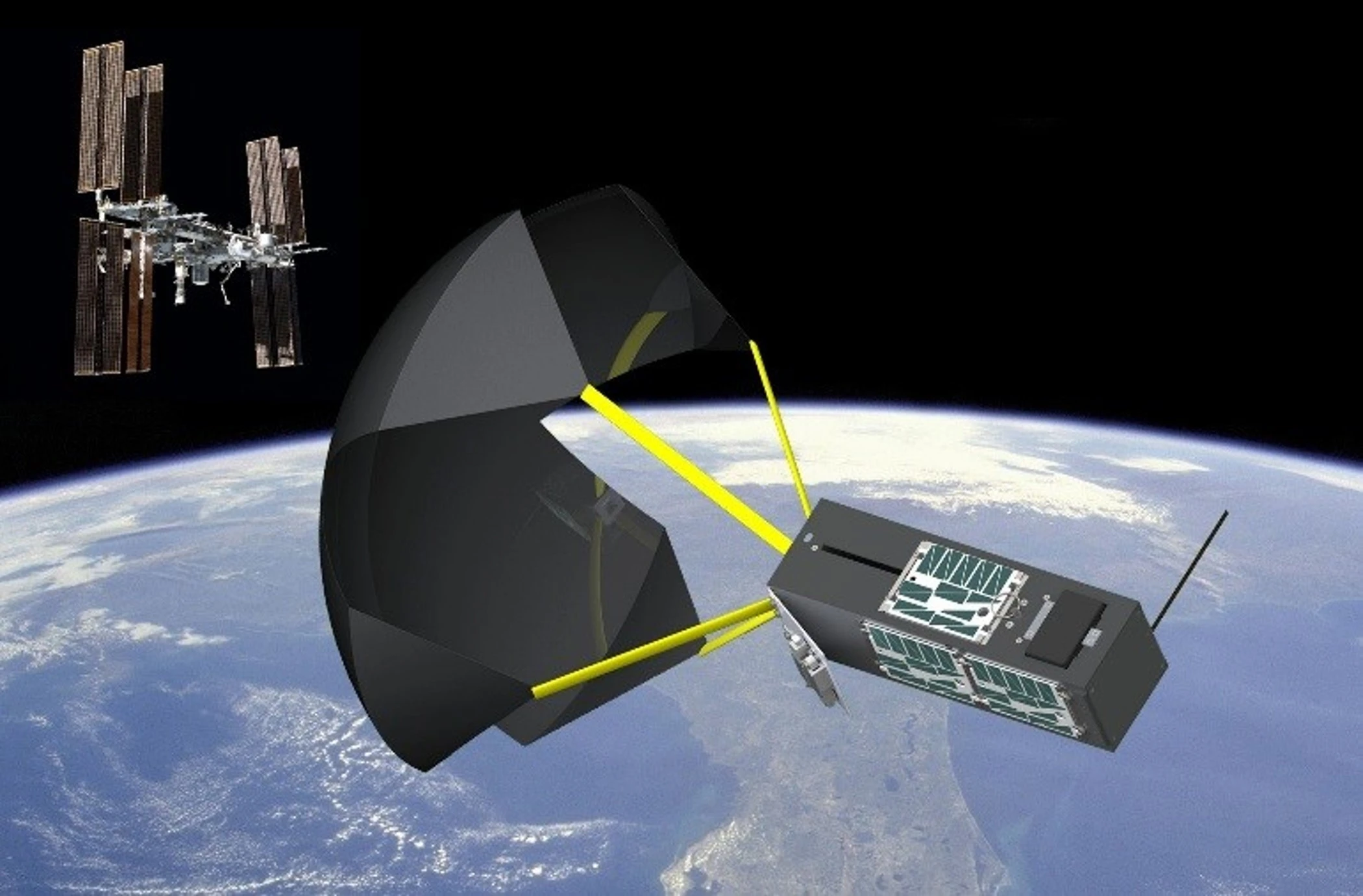 Artist's concept of the space drogue (Image: NASA)