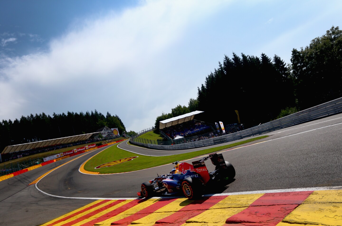 Not surprisingly, the name "Eau Rouge" comes from one of the most famous sets of corners on one of the most famous circuits on the Formula One Grand Prix calendar - the iconic series of up-hill sweepers on the Belgian Spa Francorchamps circuit. The corners are synonymous with precision high-speed roadholding.