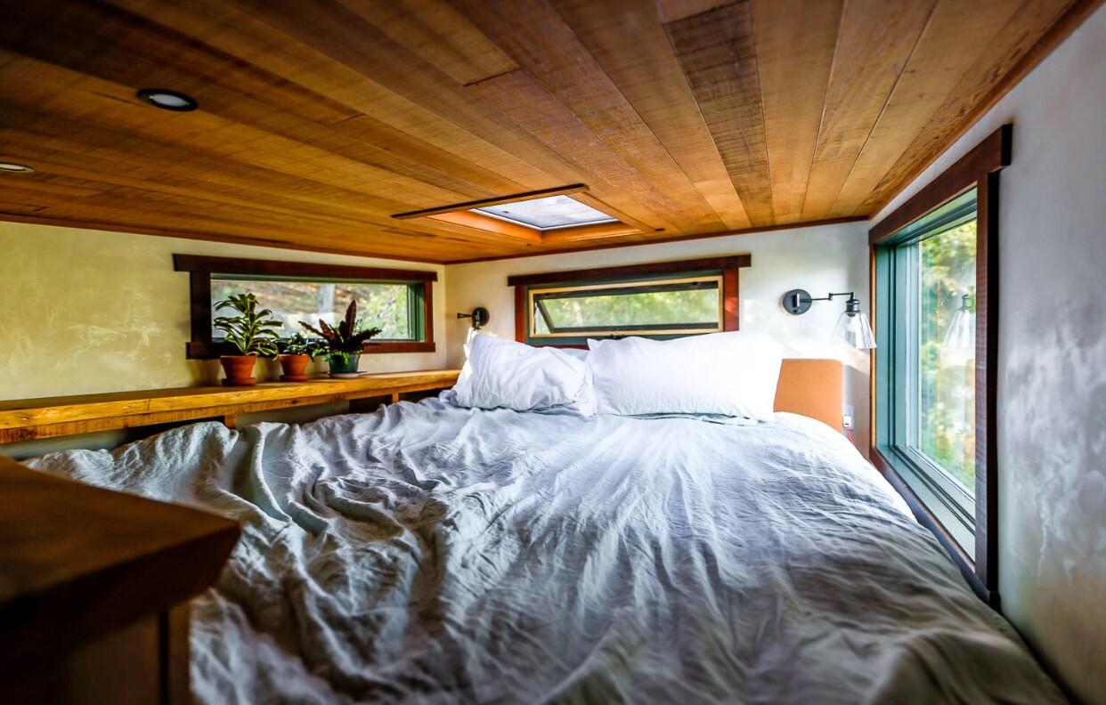 El Toro's bedroom is topped by a skylight that offers access to its rooftop deck area