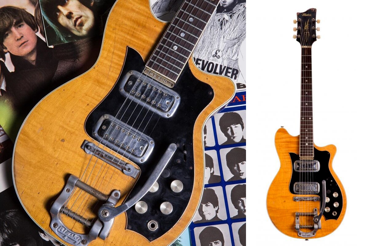 This 1963 Maton Mastersound MS-500 was used by George Harrison in the Beatle's last performance at the Cavern Club