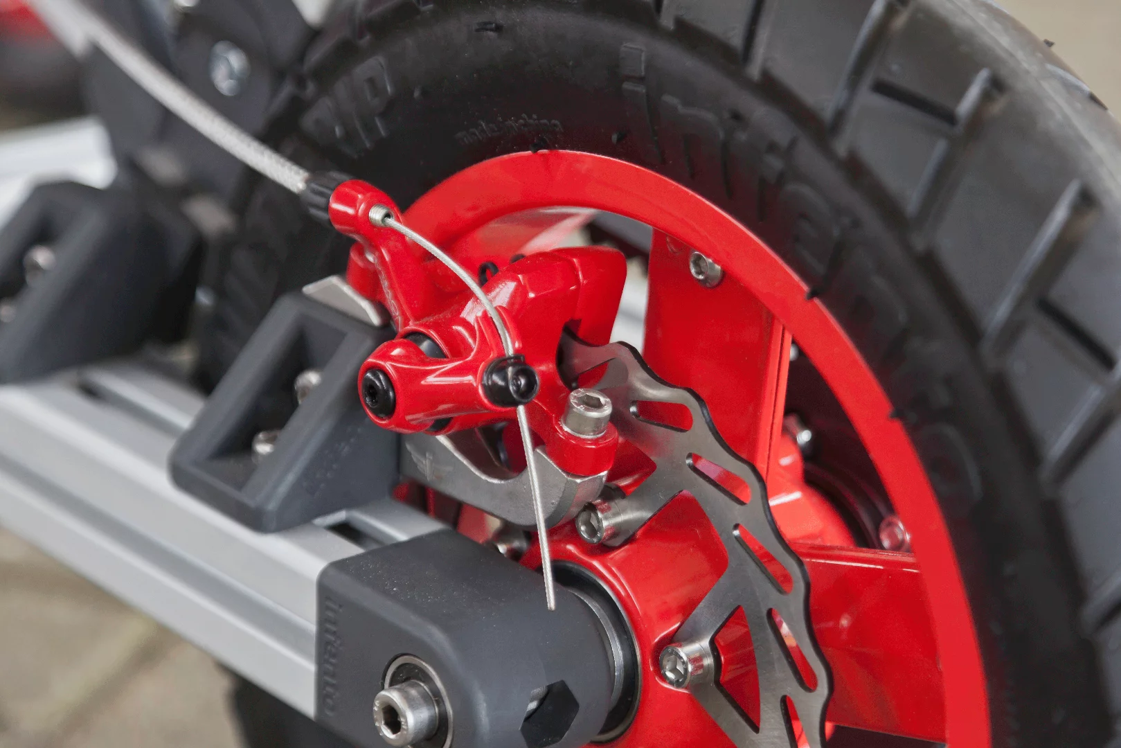 Detail on Infento parts, here the wheel system
