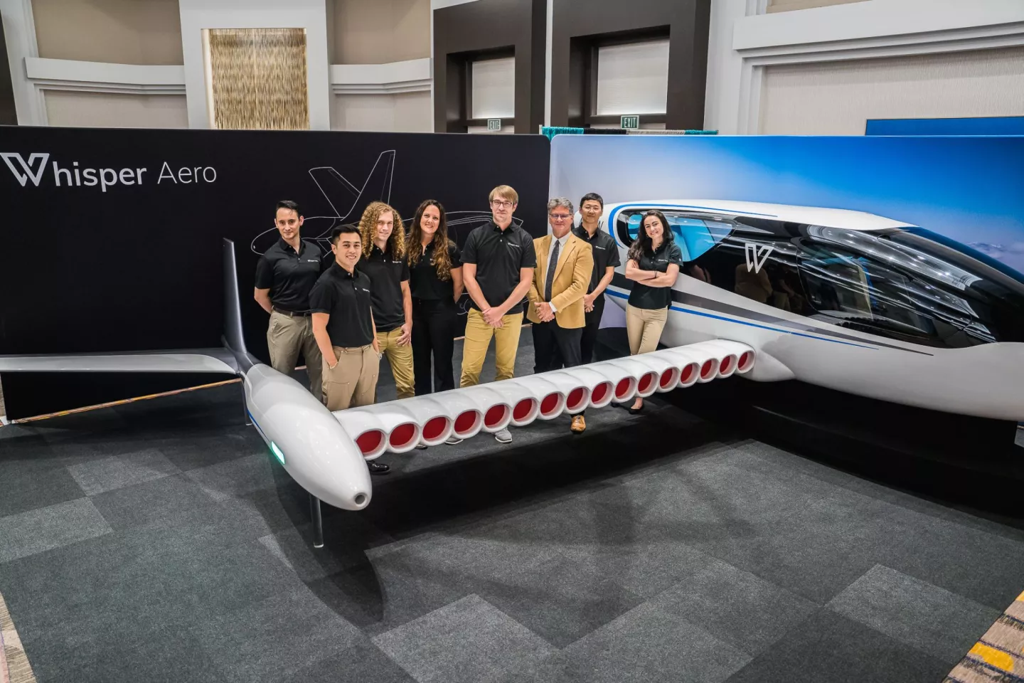 The Whisper Aero team presents a mockup of the Whisper Jet concept