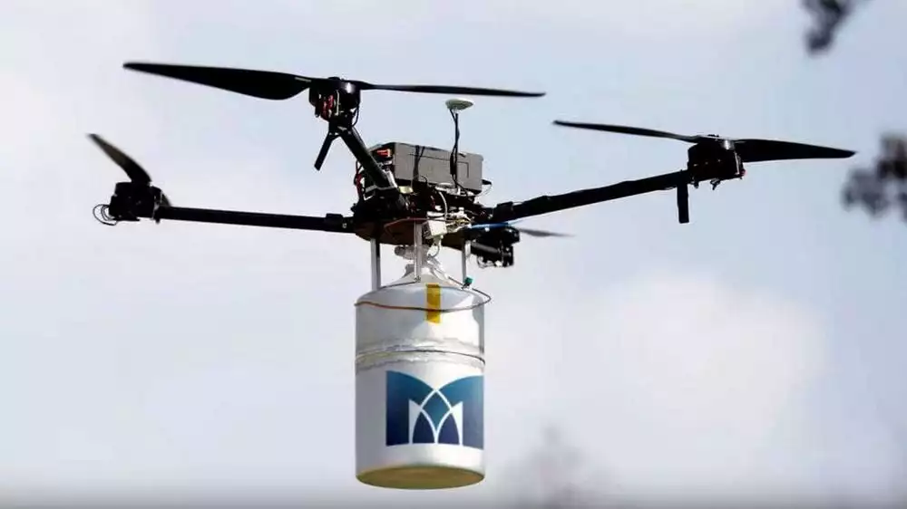 Not much of a looker: MetaVista's liquid-hydrogen drone carries a large 6-liter hydrogen tank. An aircraft similar to this was used to break the 12-hour endurance mark and currently holds the world record as the longest-flying multicopter drone.