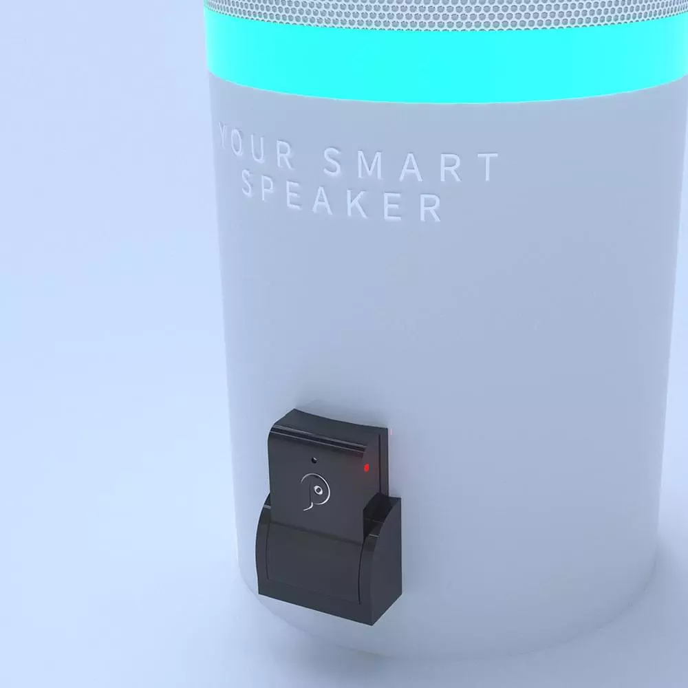 The Paranoid Hoem Max is hardwired into a user's existing smart speaker by the company