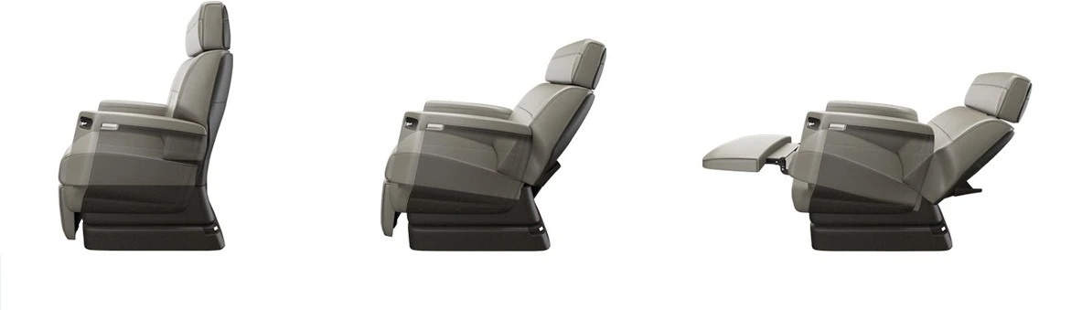 Nuage seat showing its recline features
