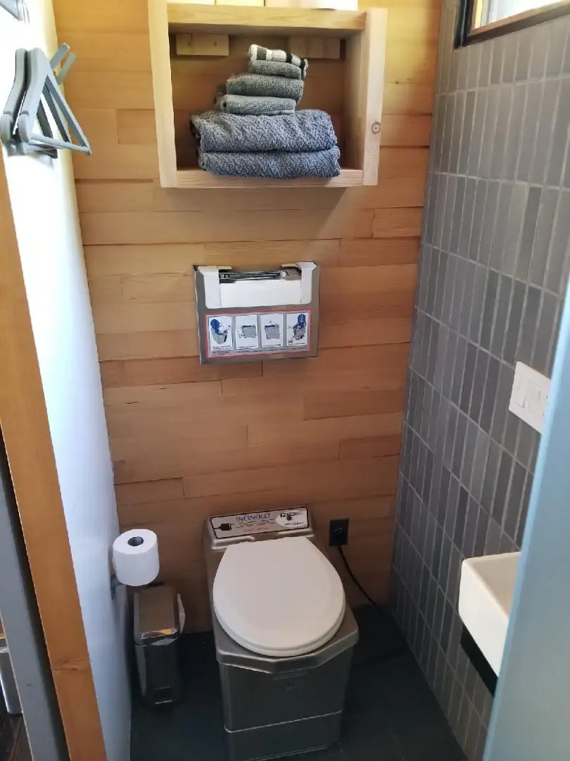 The True Studio's bathroom includes an incinerator toilet