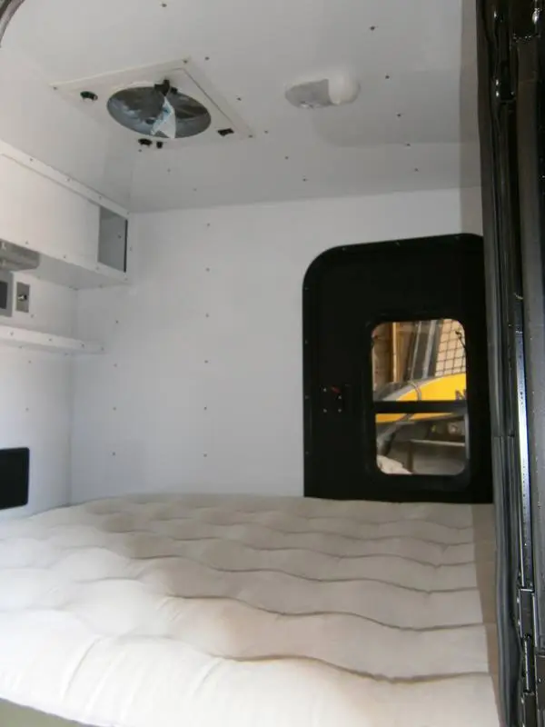 The 510 has a simple interior with inflatable mattress