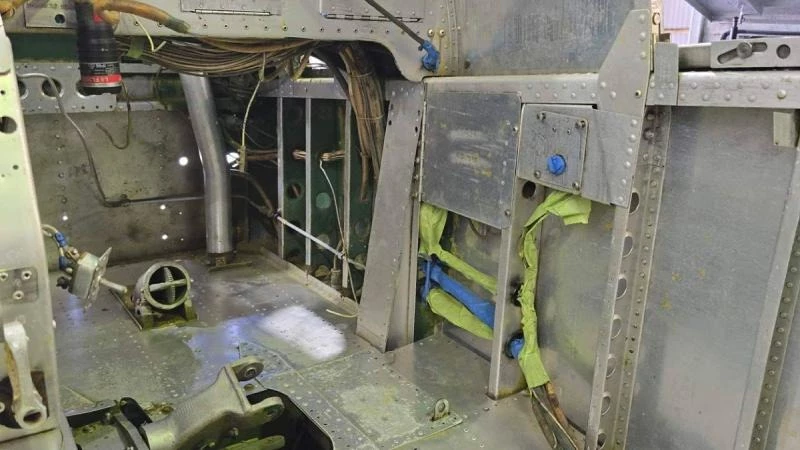 Laser-cleaned interior of the Winjeel trainer