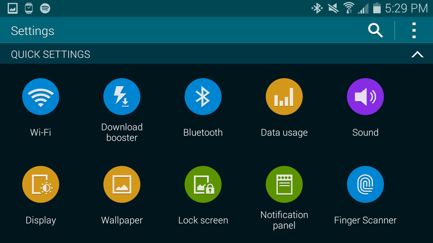 Samsung's settings menu now has a modern flat design