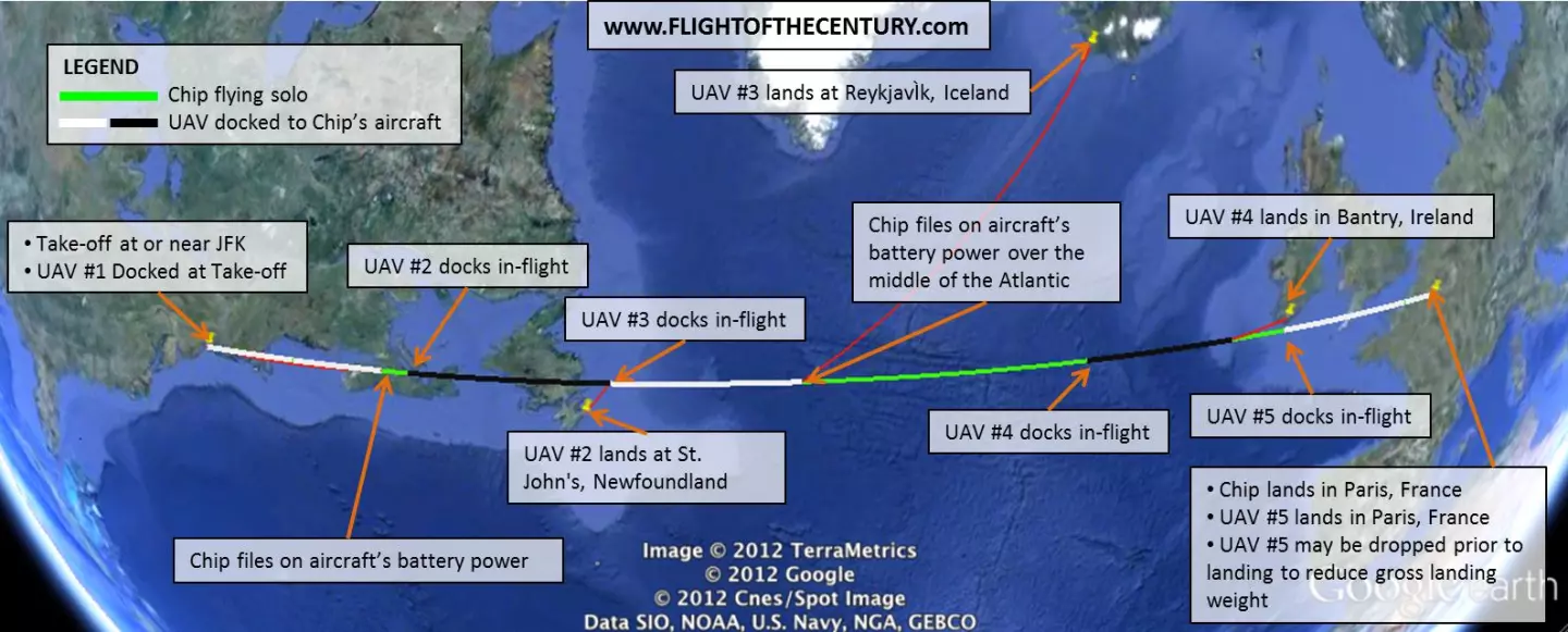 The current thinking is that five UAV pods will be launched during the flight, with all ejected units being recovered and recharged