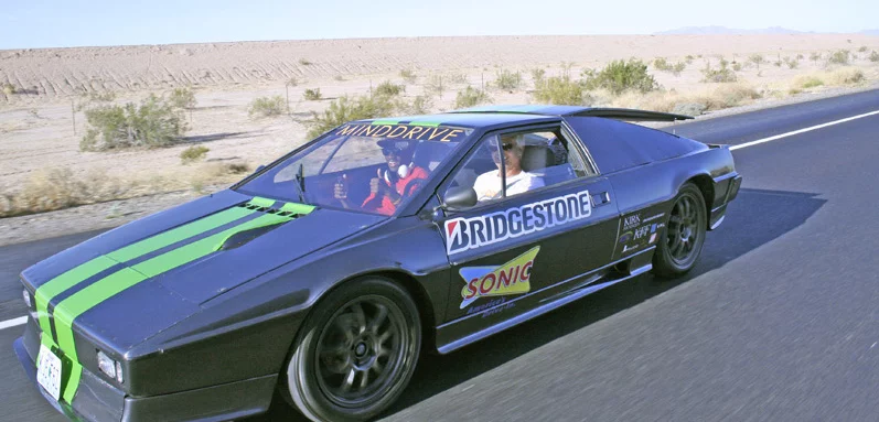 The MINDDRIVE Lotus leaving Yuma Arizona on Day 2