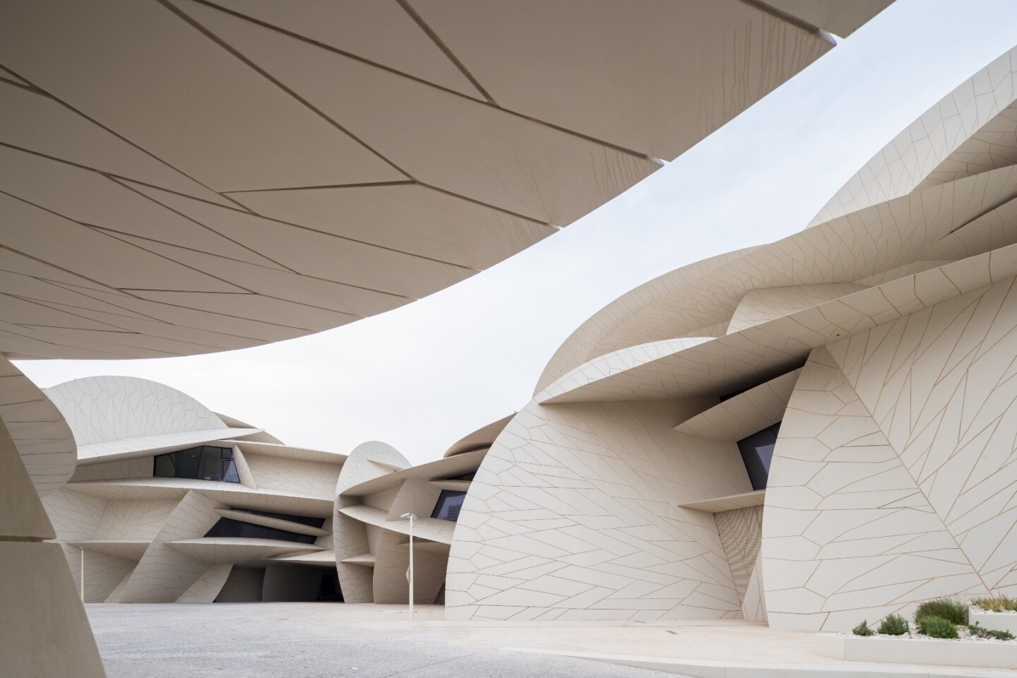 The National Museum of Qatar's disks shade the building