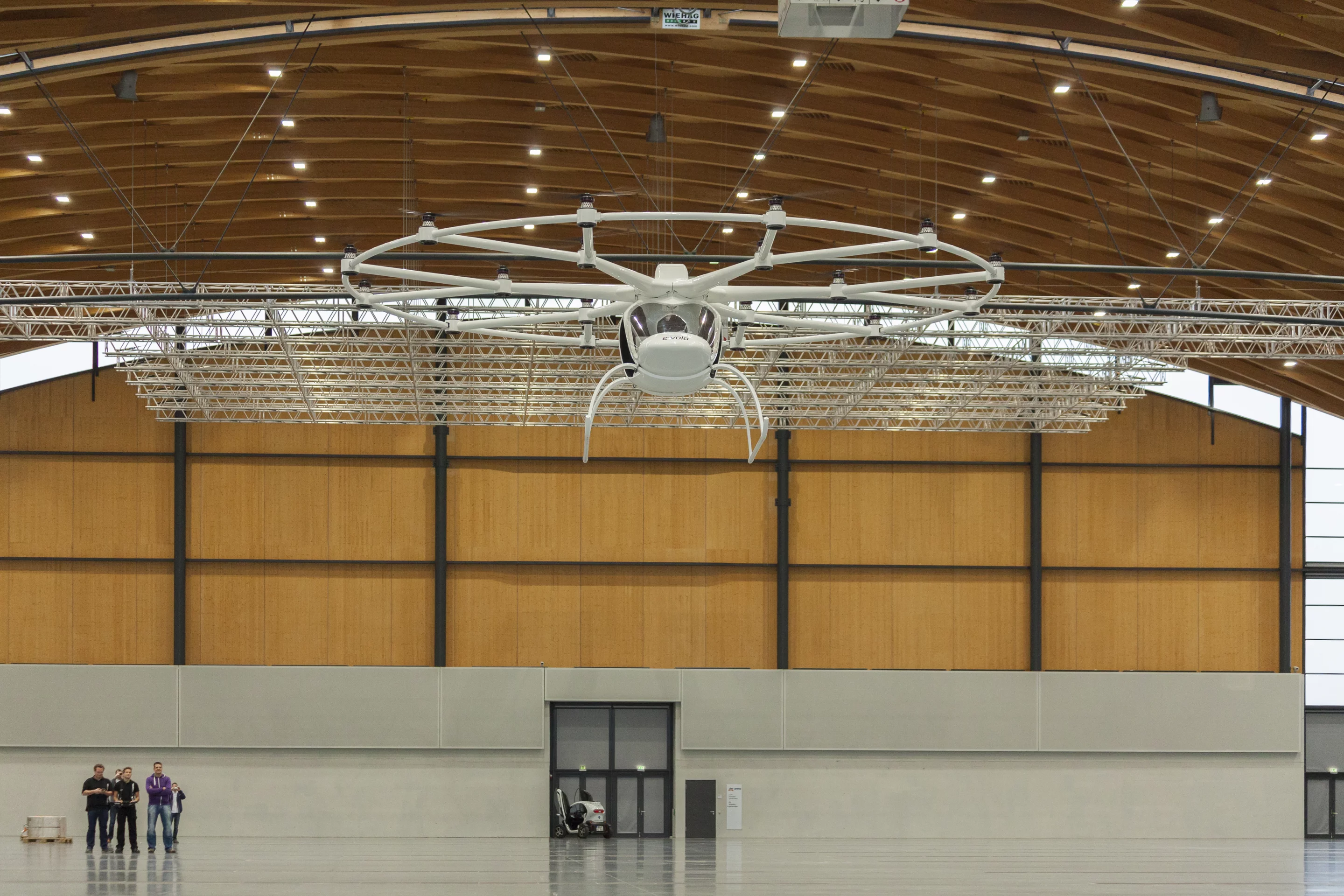 The 18-rotor electric Volocopter has taken to the air for the first time