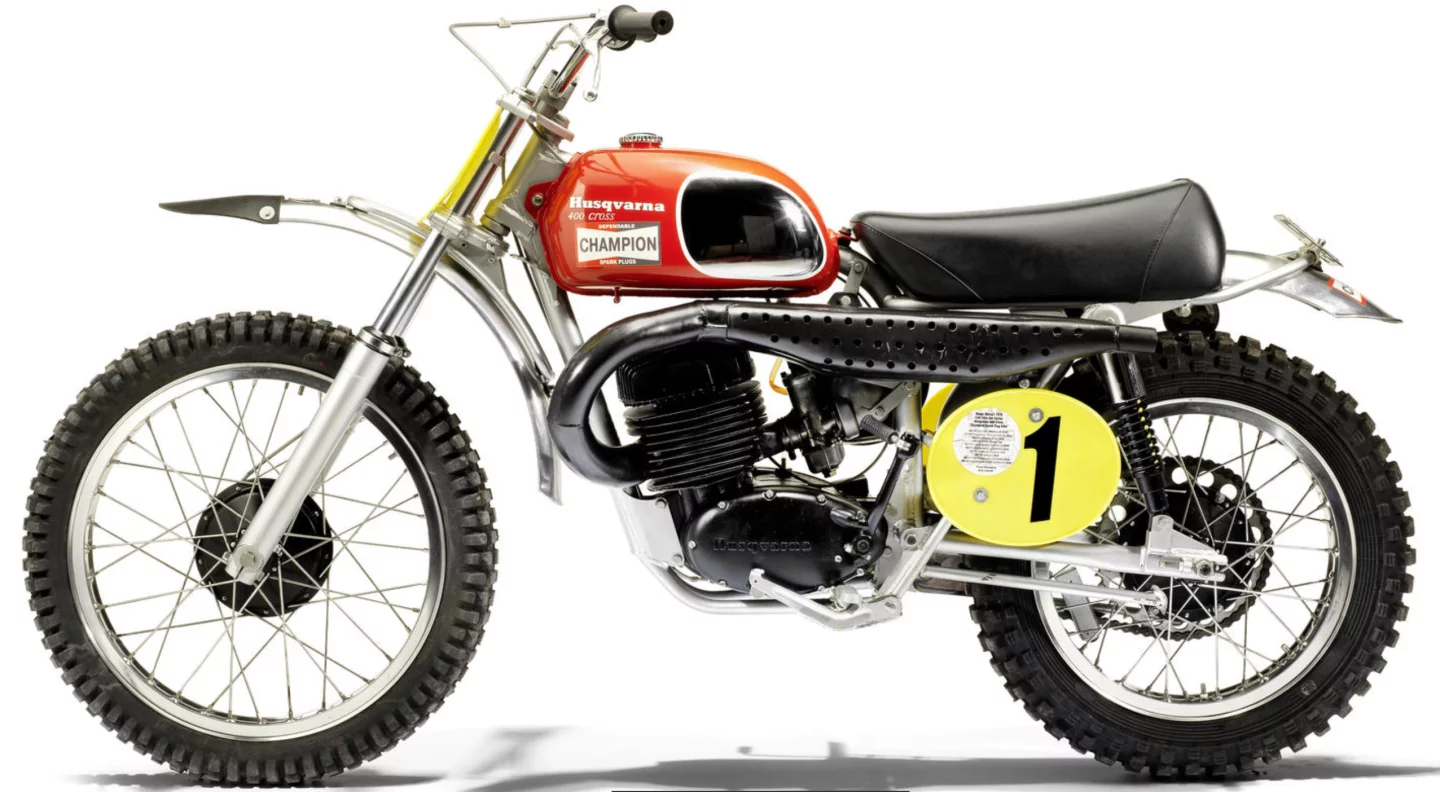 Another good buy was this Husqvarna 400MX which finished second in the American InterAm series under the throttle hand of Bengt Aberg - the same year he won the world 500cc MX title. Possibly the best ever motocross rider and ... it sold for €16,100 (US$ 18,429).