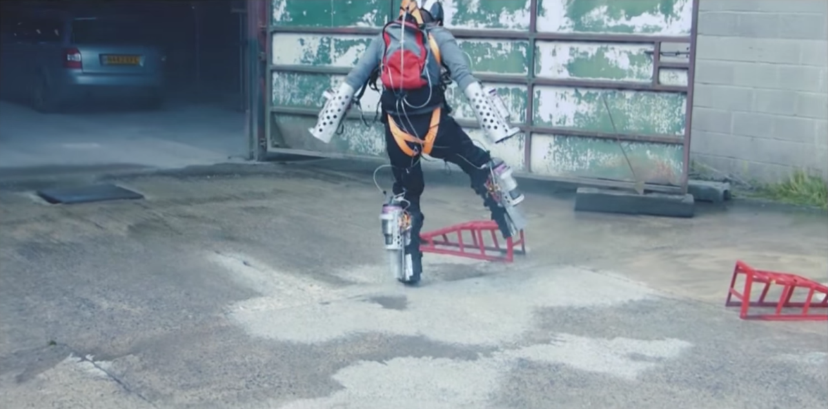 Early prototypes were even closer to the Iron Man suit, using jets on the legs