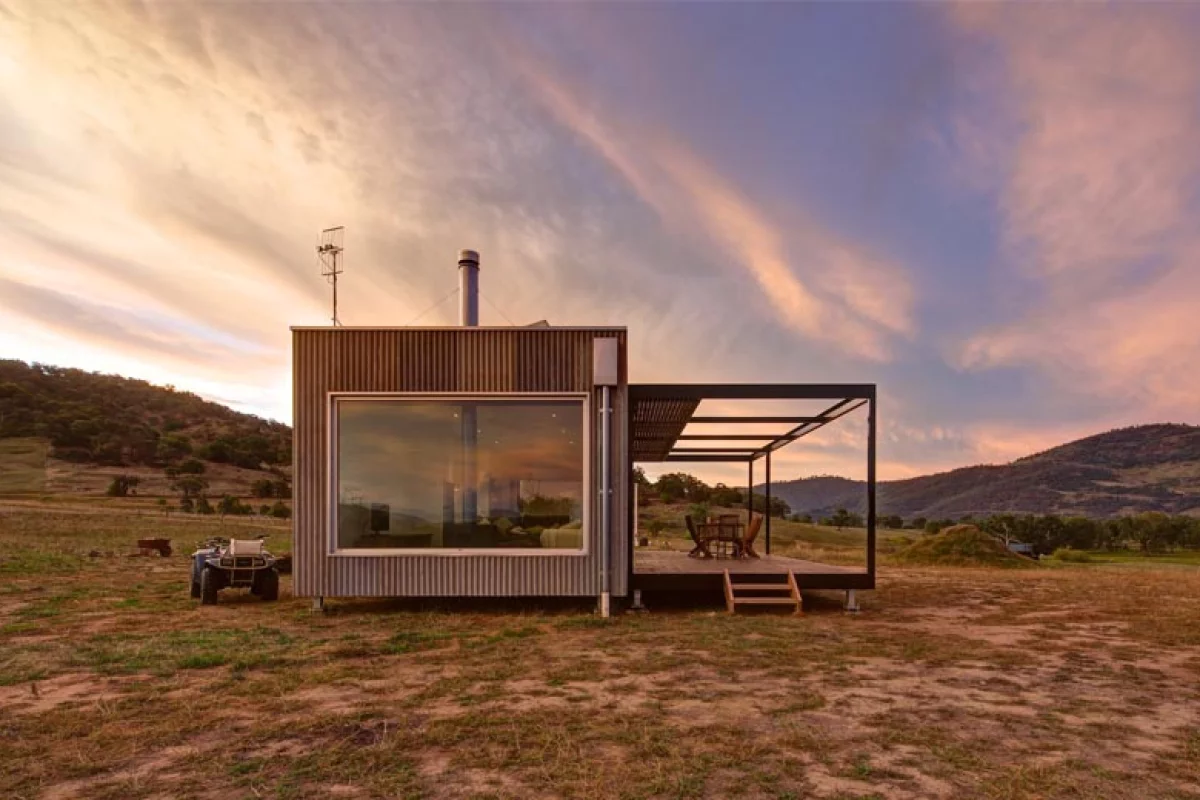 Melbourne-based architectural studio Modscape has created a modern off-the-grid home that took twelve weeks to complete