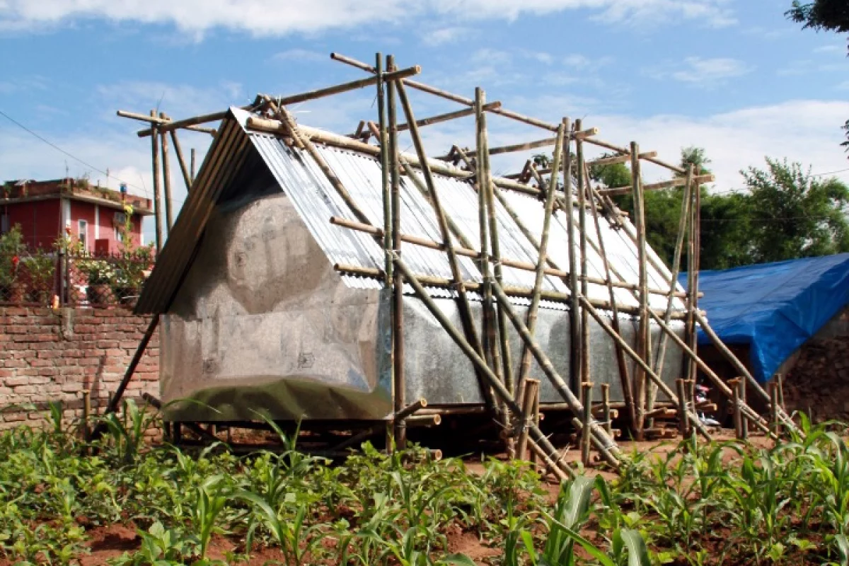 The recently-built Temporary Shelter in Nepal