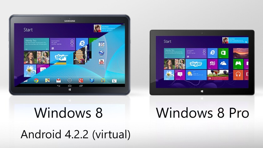 This is the Ativ Q's killer feature: it runs Android in a virtual environment