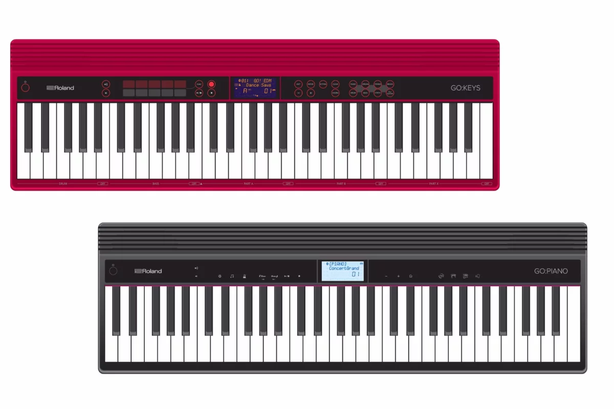 Both Go piano keyboards from Roland are battery-powered for portable convenience, and feature Bluetooth connectivity to allow access to the heavily-populated world of music creation apps
