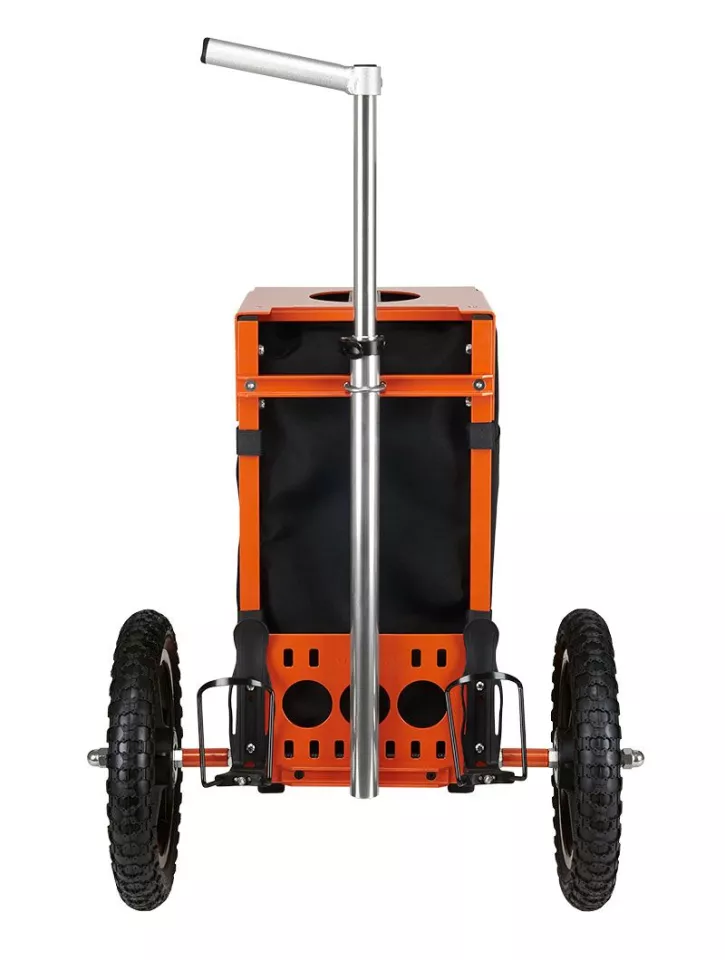 The retractable handle extends from 23.5 in to 51 in