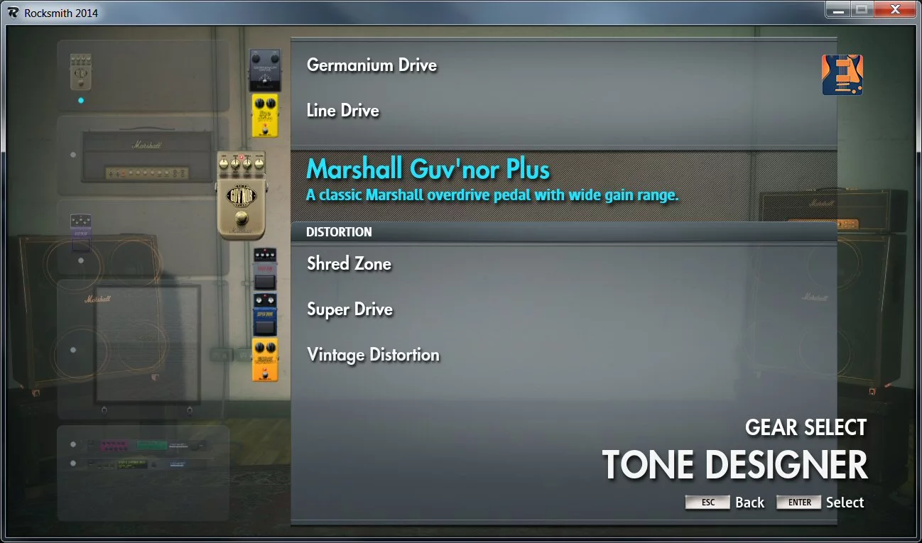 Numerous effects, amp heads and cabinets are at your disposal