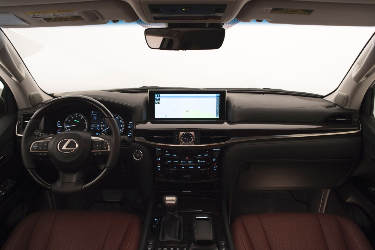 Inside, the 2016 Lexus LX 570 makes sure you know it’s a luxury vehicle with inlay, trim, and leather all working together in lush concert