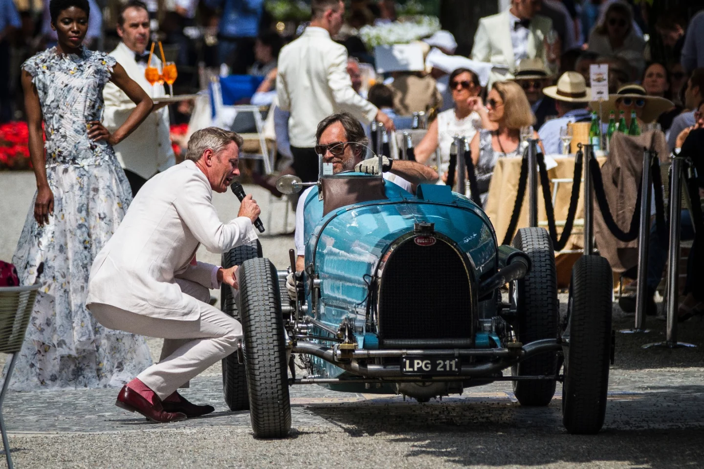 This Bugatti T59 is owned by Marc Newson (pictured in the car), often described as the most influential designer of his generation. Newson's small collection includes an Aston Martin, Lamborghini, Ferrari and a Cisitalia, most of them much older then he is, but they all get lots of miles and Newson is a regular starter in the Mille Miglia.