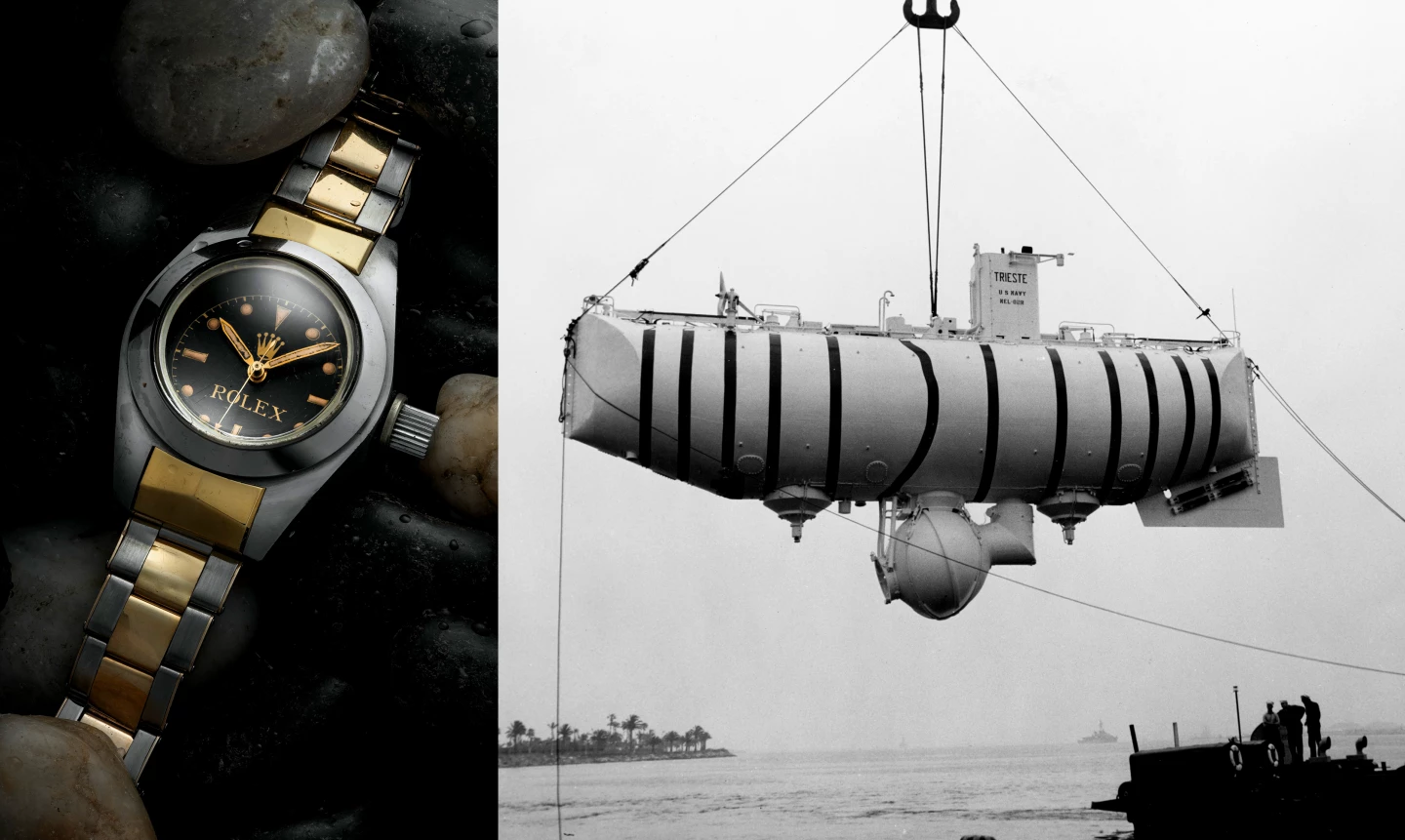 This 1953 Rolex Deep Sea Special №1 is one of seven made, one of which went to the bottom of the Mariana Trench, 10 kilometers below sea level, on the outside of the deep-diving research bathyscaphe “Trieste” and continued to function flawlessly.It sold for CHF 1,890,000 ($2,068,513) at Christie's on 8 November 2021