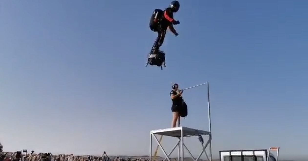 Franky Zapata takes off on the Flyboard Air for an attempted crossing of the English Channel